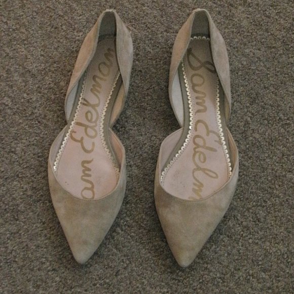 Sam Edelman Tan Beige Suede Rodney Slip-On Ballet Flats Pointy Shoes sz 7.5 - Picture 1 of 3
